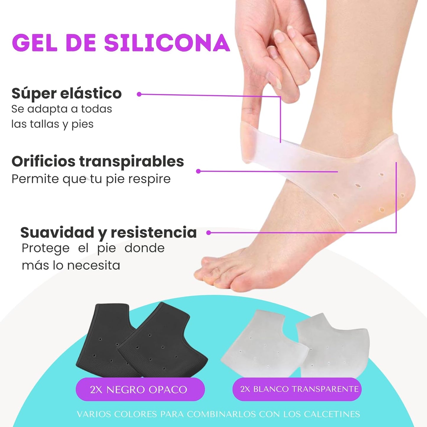 Par adicional Taloneras terapéuticas transpirables - PharmaToe™