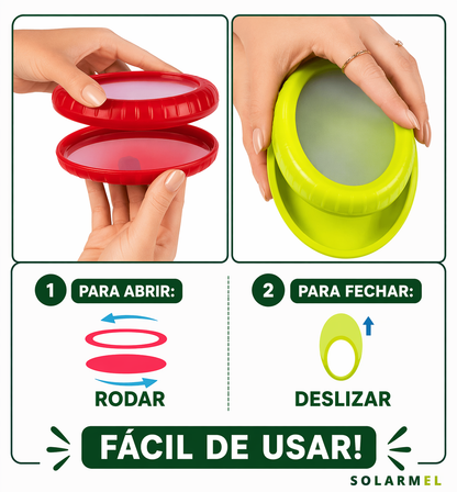 Os 4 formatos: tomate, cebola, abacate e limão